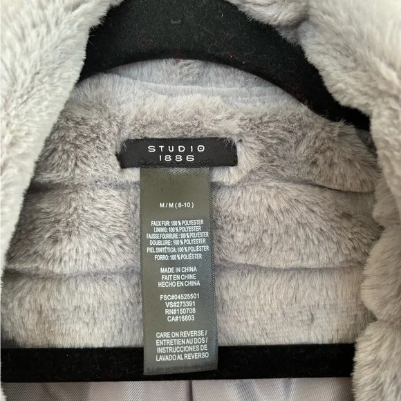 Luxurious Fuax Chinchila fur jacket NWOT - Picture 3 of 7